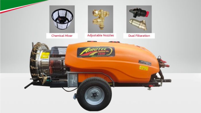 Mahindra vučena prskalica AIROTEC 1500L - Slika 2