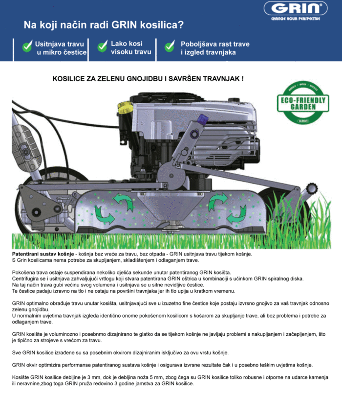 GRIN benzinska kosilica za malčiranje 53 cm – KAWASAKI – s pogonom – 3 kotača - Slika 6